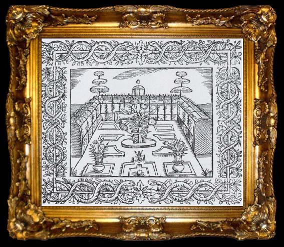 framed  Henry Peacham Garden emblem, ta009-2